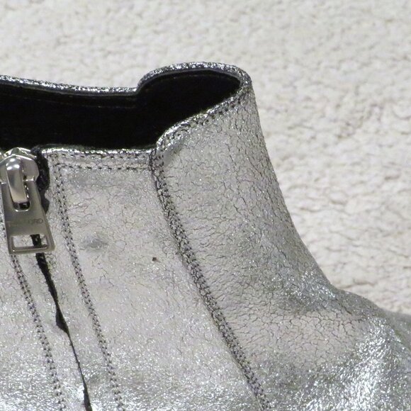 Tom Ford Edgar Silver Metallic Leather Side Zip Ankle Boots 9 T main image 11